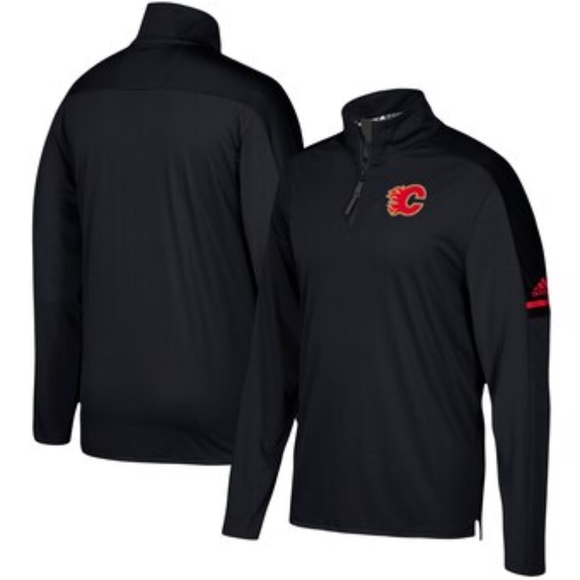 adidas NHL calgary flames center ice 1/4 zip top